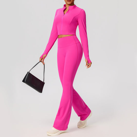 Zipper slimming long sleeved jacket for women