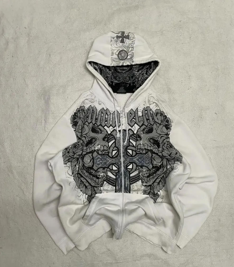 Hooded Jacket With A Bow Print