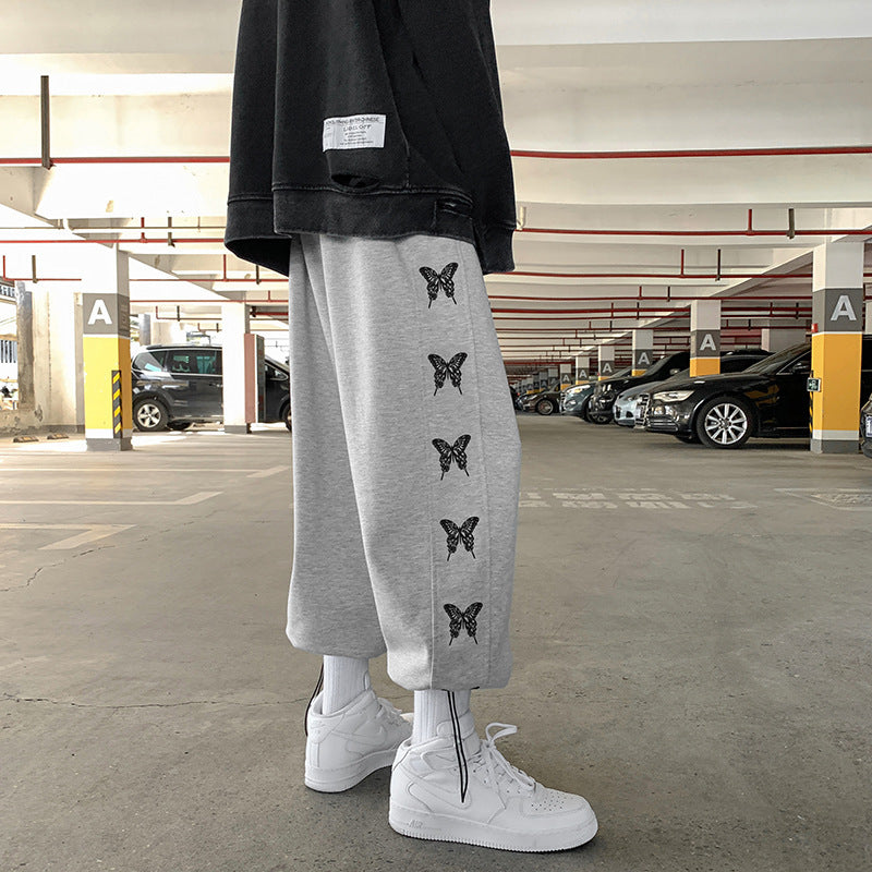 Personality Print Bouquet Foot Casual Pants