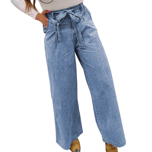 Multi-functional Denim Jeans With Bow Details, Designed Specifically For Women