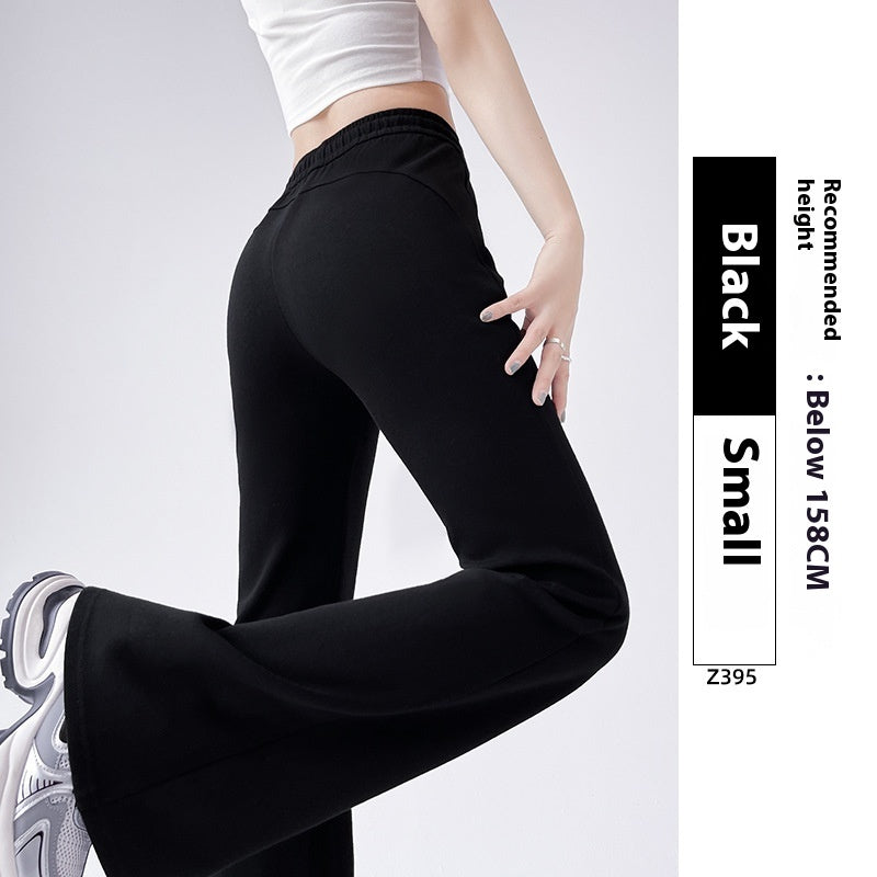 Fleece-lined Slightly Flared Sports Pants Female Spring And Autumn High Waist Slimming