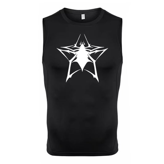 Spider Print Tank Tops for Men Athletic Quick Dry Sleeveless Compression Shirt Gym Workout Running Vest Baselayers Undershirts