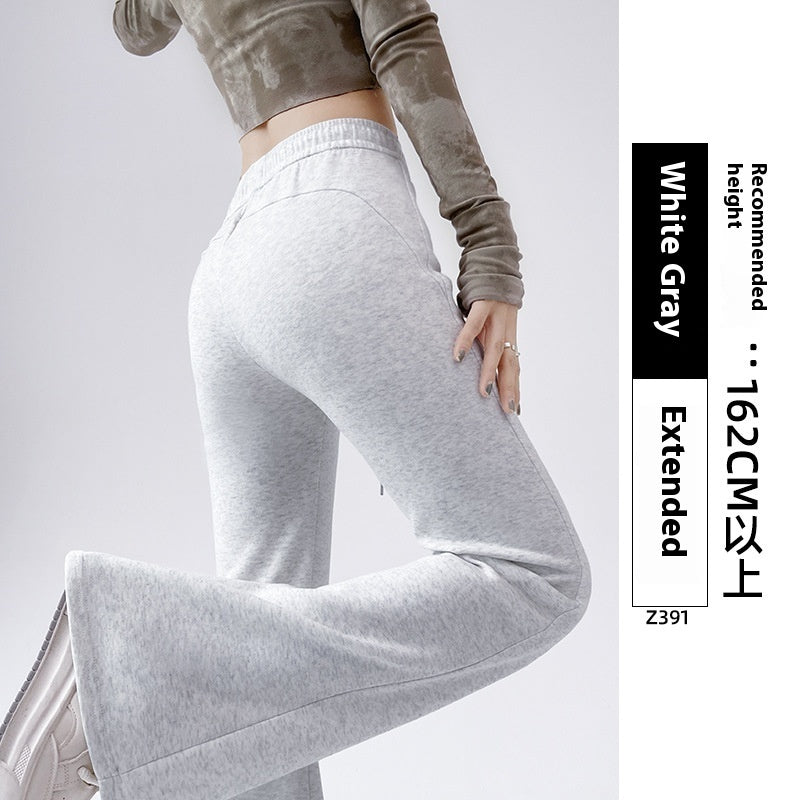 Fleece-lined Slightly Flared Sports Pants Female Spring And Autumn High Waist Slimming