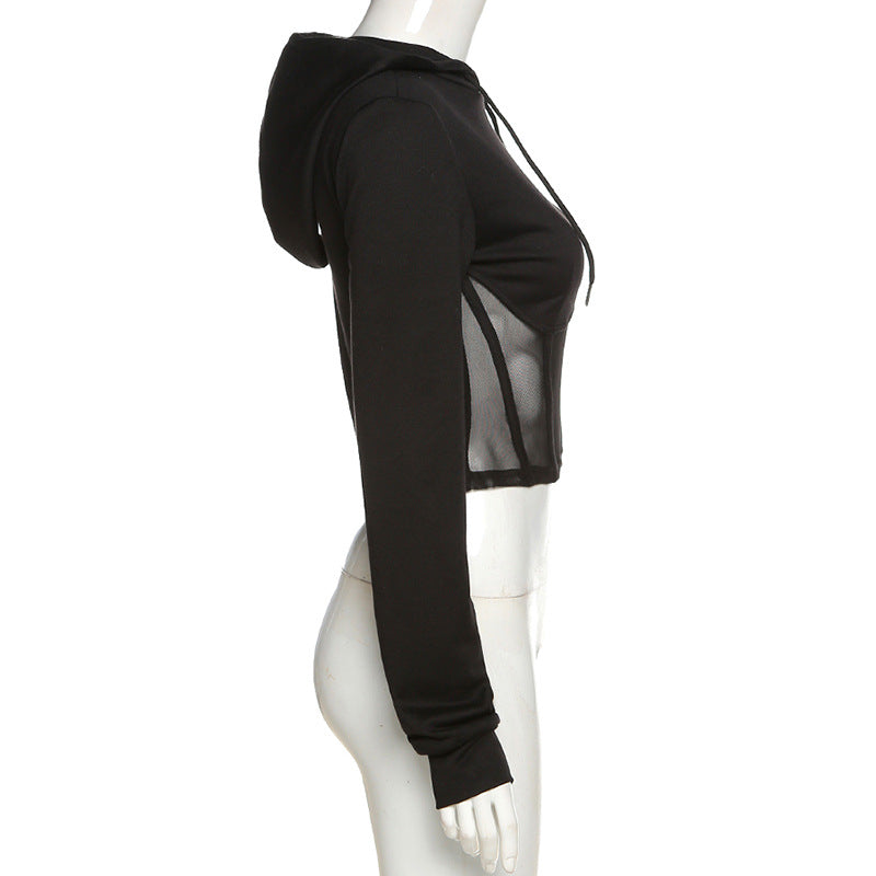 The Design Of A Small Number Of Mesh Patchwork Hoodie