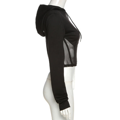 The Design Of A Small Number Of Mesh Patchwork Hoodie