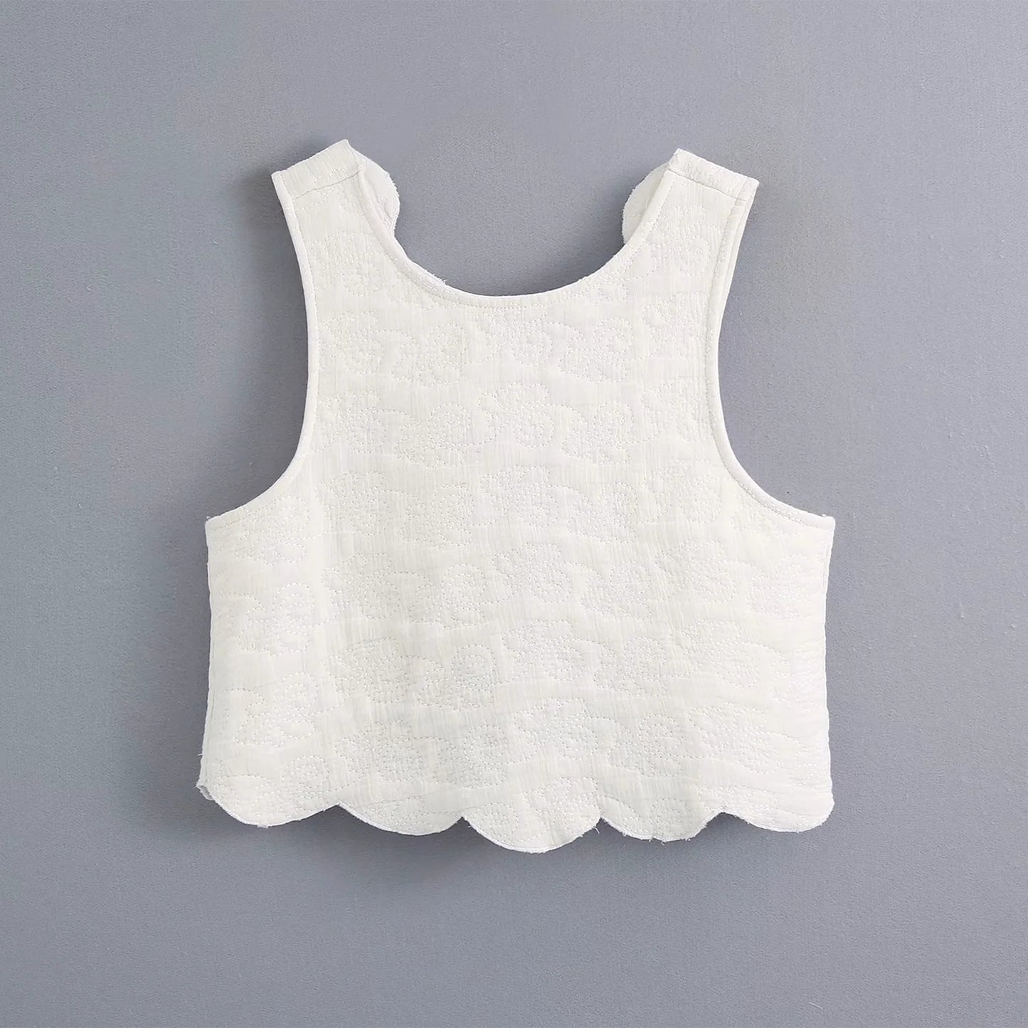 Fashion Loose Round Neck Sleeveless Crop Top