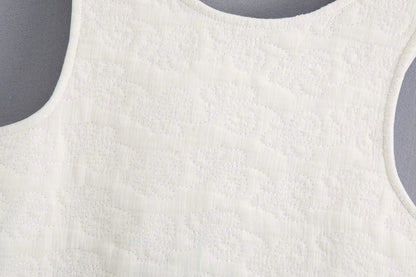 Fashion Loose Round Neck Sleeveless Crop Top