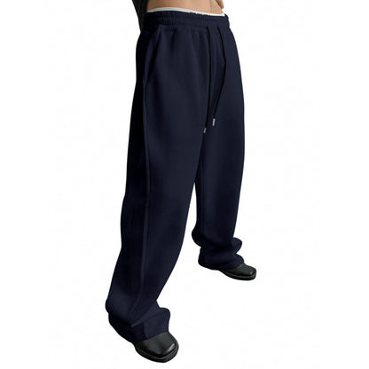 Men's Drawstring Waist Straight Wide-leg Loose Pants