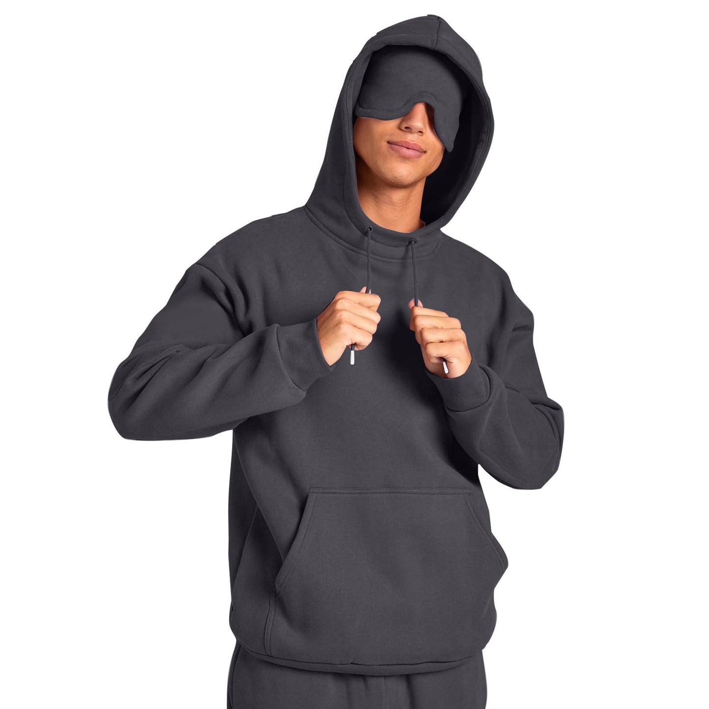 Mens Casual Sport Hoodie With An Eye Mask