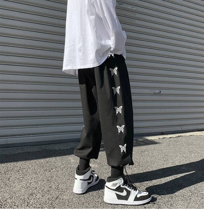 Personality Print Bouquet Foot Casual Pants