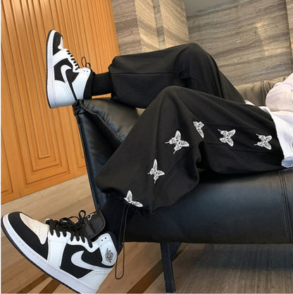 Personality Print Bouquet Foot Casual Pants