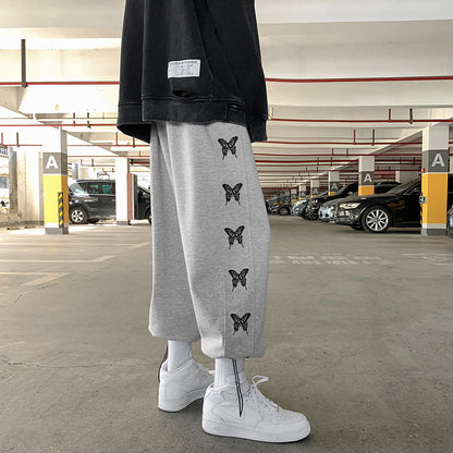 Personality Print Bouquet Foot Casual Pants