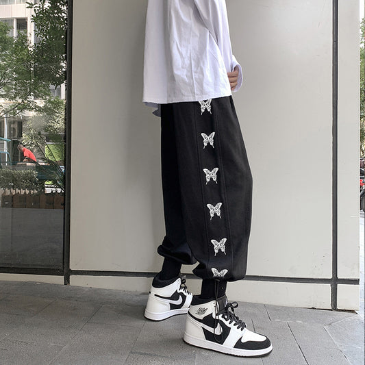 Personality Print Bouquet Foot Casual Pants