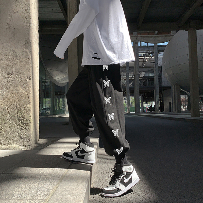 Personality Print Bouquet Foot Casual Pants