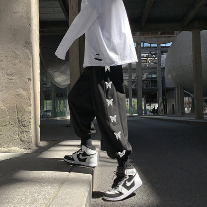 Personality Print Bouquet Foot Casual Pants