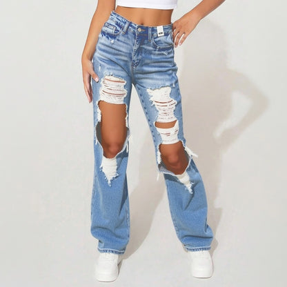 Women's High-Waist Jeans, Straight-Leg Ankle-Length Jeans In A Classic Style, Cotton Denim For All Seasons Forbidden Platform - Temu