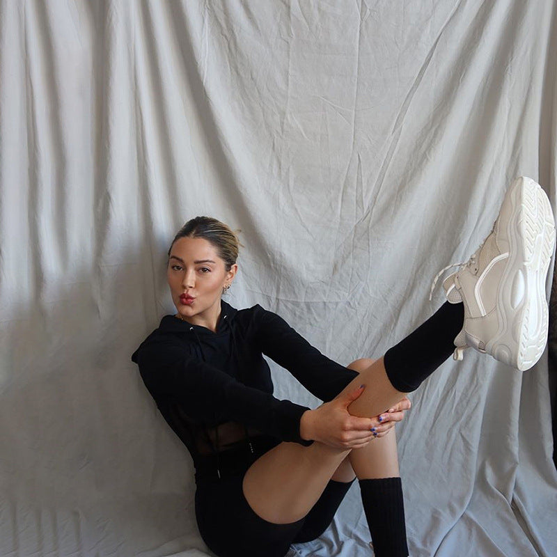 The Design Of A Small Number Of Mesh Patchwork Hoodie