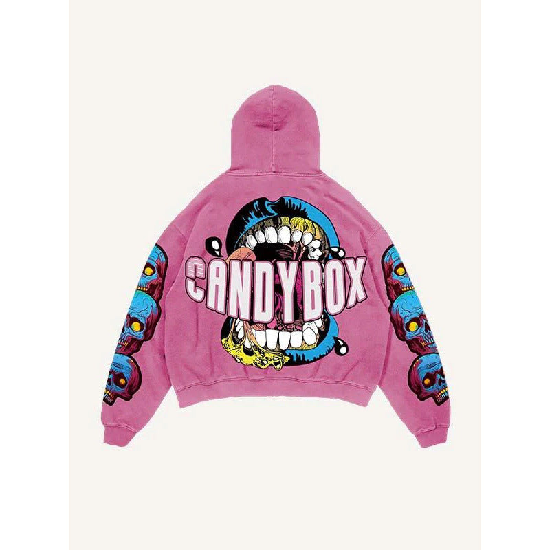 American Retro 3D Digital-Print Trendy Hoodie Sweater