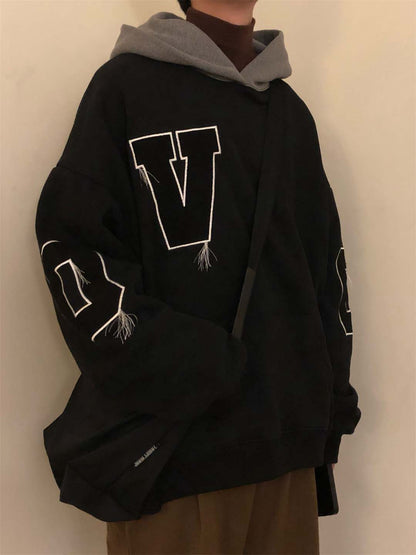 Retro Loose Casual Sports Style With Plush Hooded Hoodie For Men And Women's Couple Jacket