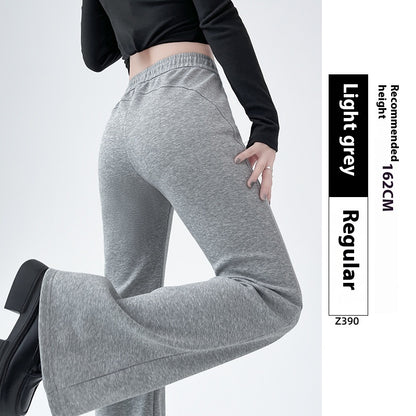 Fleece-lined Slightly Flared Sports Pants Female Spring And Autumn High Waist Slimming