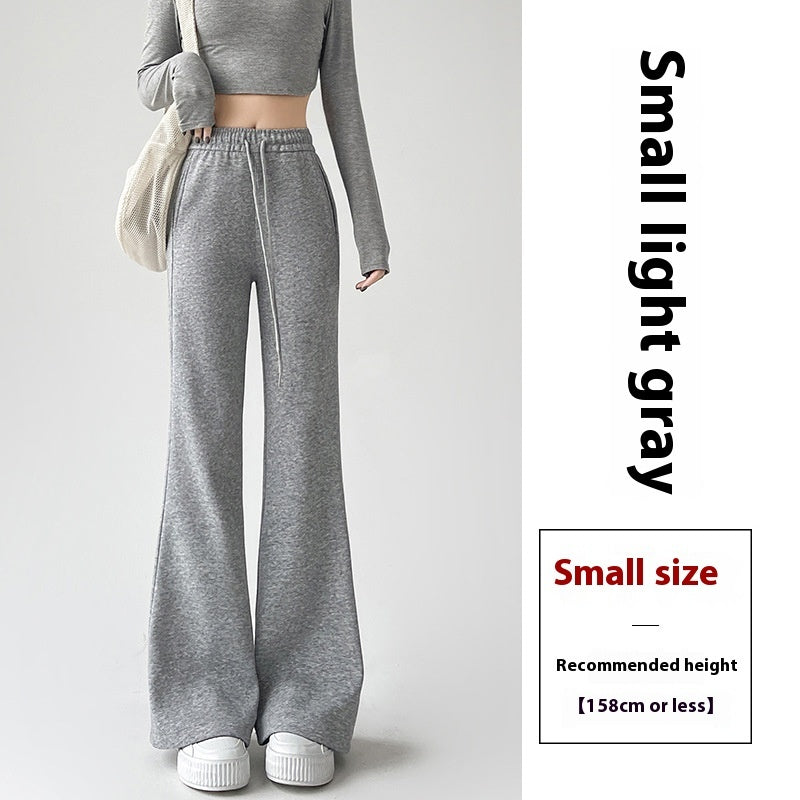 Fleece-lined Slightly Flared Sports Pants Female Spring And Autumn High Waist Slimming