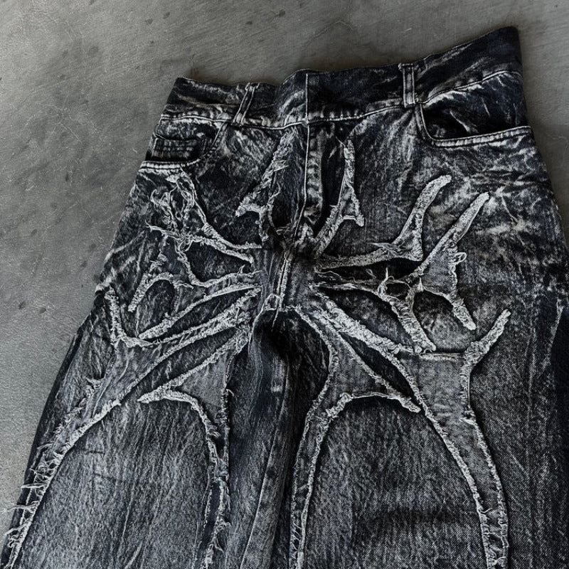 Jeans High Street Spider Embroidery Patch