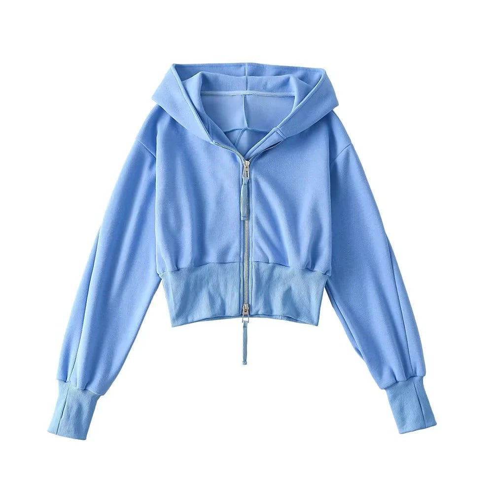 European And American Street Sports Fashion Casual Double Zip Patchwork Hoodie