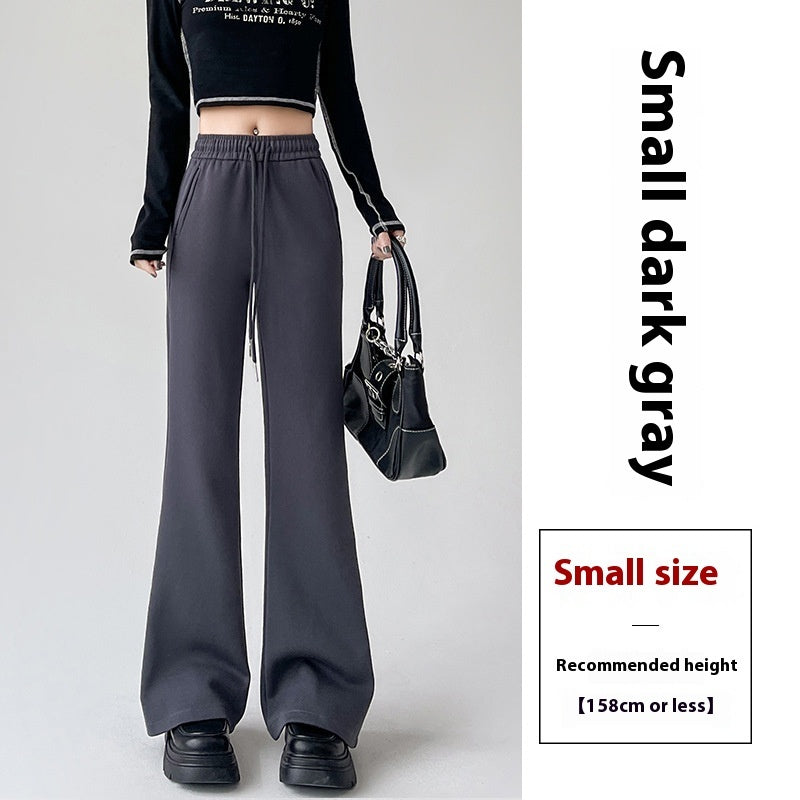 Fleece-lined Slightly Flared Sports Pants Female Spring And Autumn High Waist Slimming