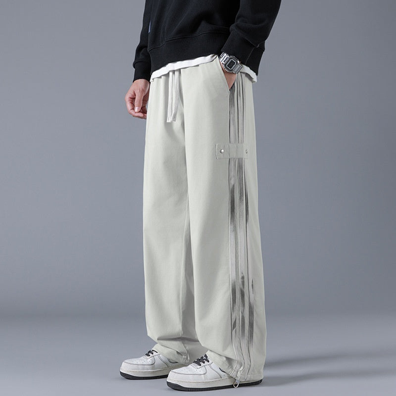 Mens Three-Stripe Sweatpants Spring American High-Street Style Joggers