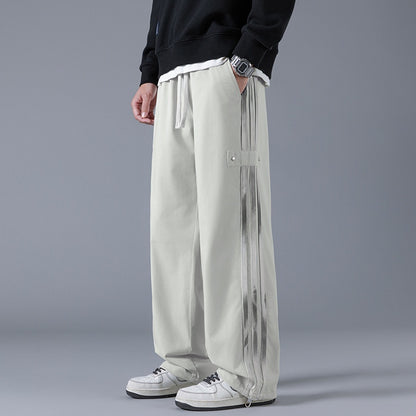 Mens Three-Stripe Sweatpants Spring American High-Street Style Joggers