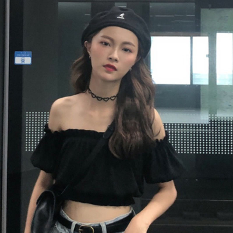 Scheming One-shoulder Short Crop Top Sexy