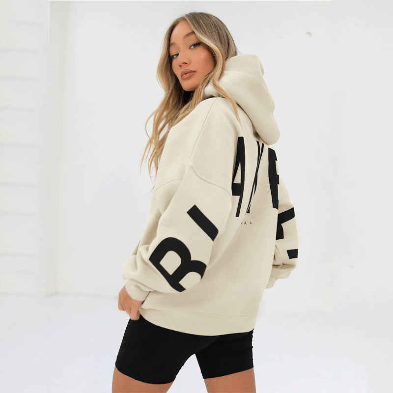 Fashionable UNISEX Printed Thickened Versatile Long-Sleeve Loose-Fit Hoodie
