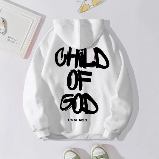 Plain Letters New Printed UNISEX Off-the-shoulder Sleeves Brushed Hoodie