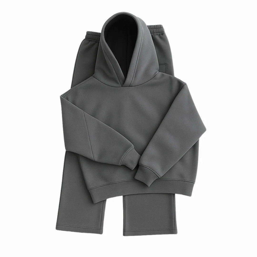Men's Heavyweight Structured Hoodie - 3D Cut Sweatshirt with Adjustable Drawstring Hood and Ribbed Cuffs Hem