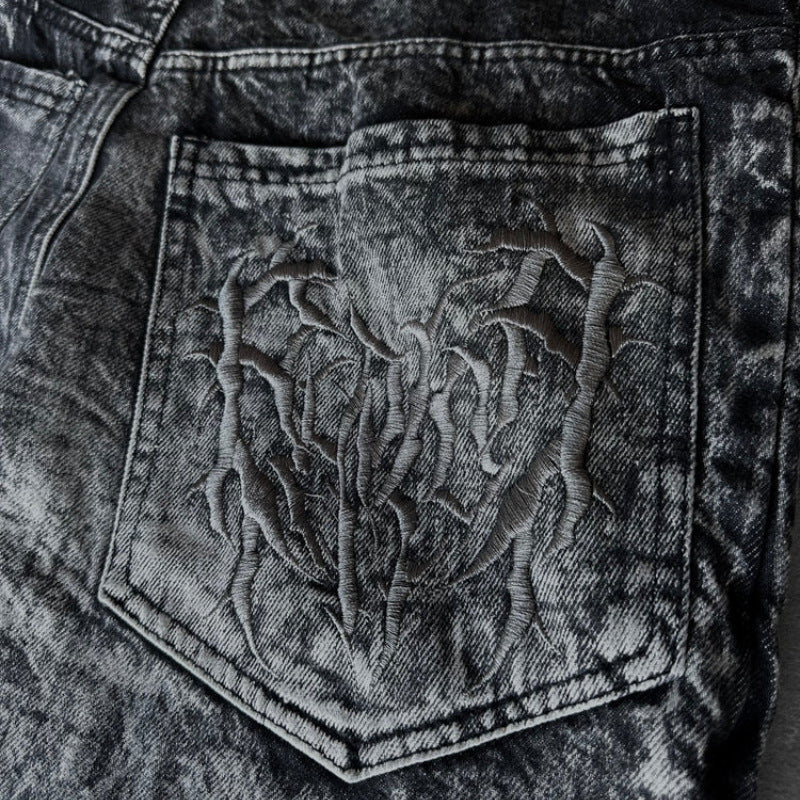 Jeans High Street Spider Embroidery Patch