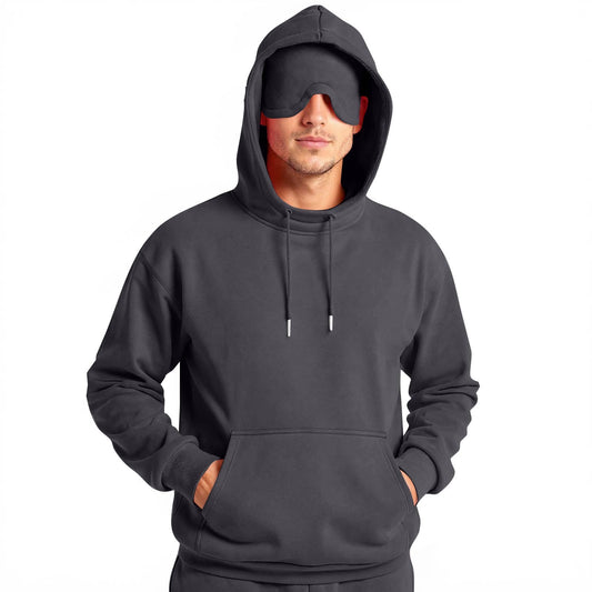 Mens Casual Sport Hoodie With An Eye Mask