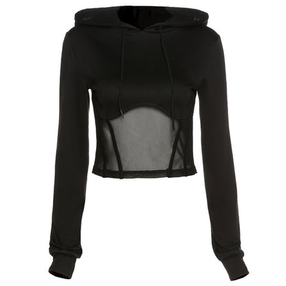 The Design Of A Small Number Of Mesh Patchwork Hoodie