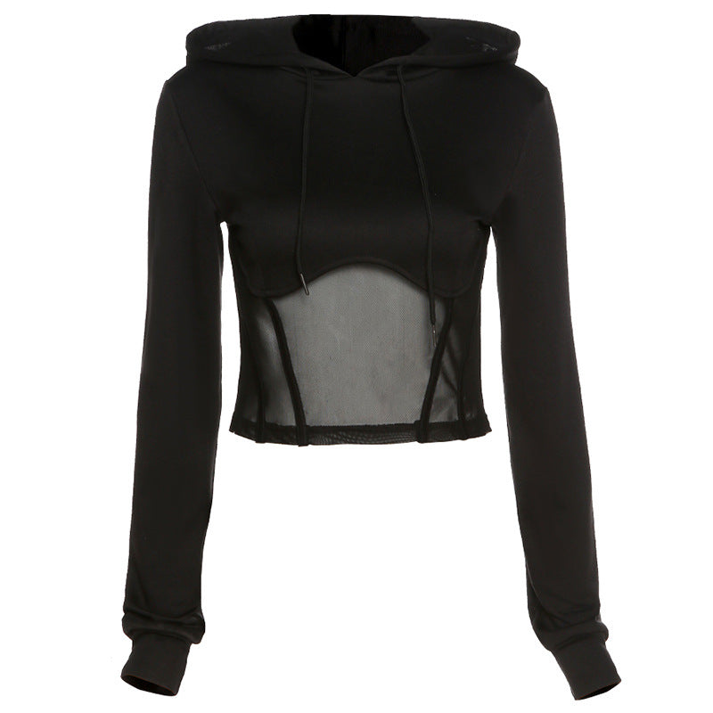 The Design Of A Small Number Of Mesh Patchwork Hoodie