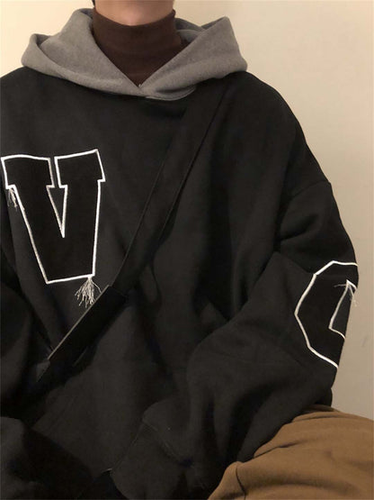 Retro Loose Casual Sports Style With Plush Hooded Hoodie For Men And Women's Couple Jacket