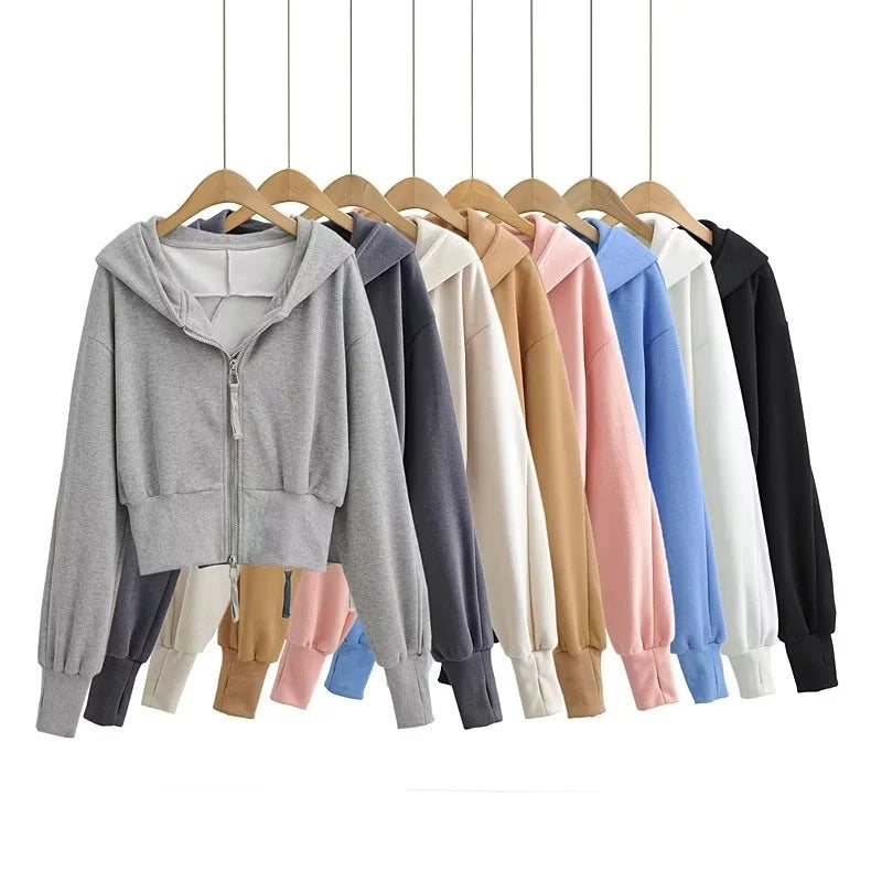 European And American Street Sports Fashion Casual Double Zip Patchwork Hoodie