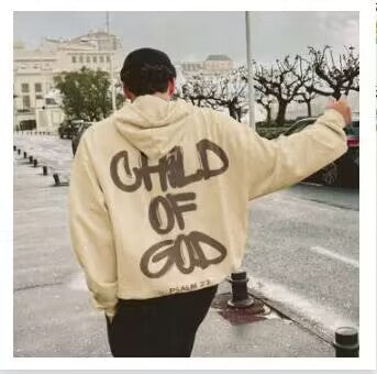 Plain Letters New Printed UNISEX Off-the-shoulder Sleeves Brushed Hoodie