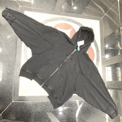 Wash Stitching Zipper Sweater Same Style Loose Hoodie