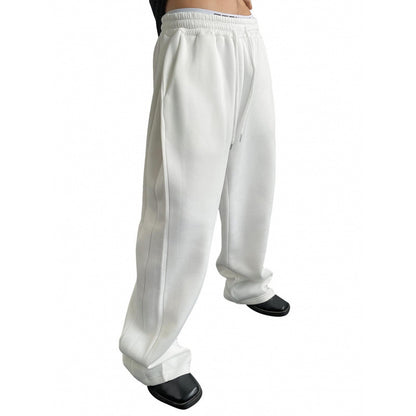 Men's Drawstring Waist Straight Wide-leg Loose Pants
