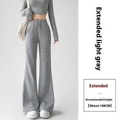 Fleece-lined Slightly Flared Sports Pants Female Spring And Autumn High Waist Slimming