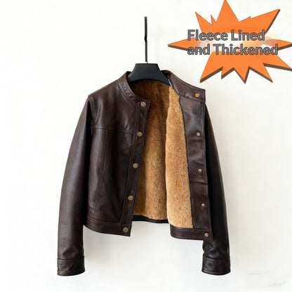 A Cozy Sun-kissed Look That Pairs Leather With Soft Gentle Layers