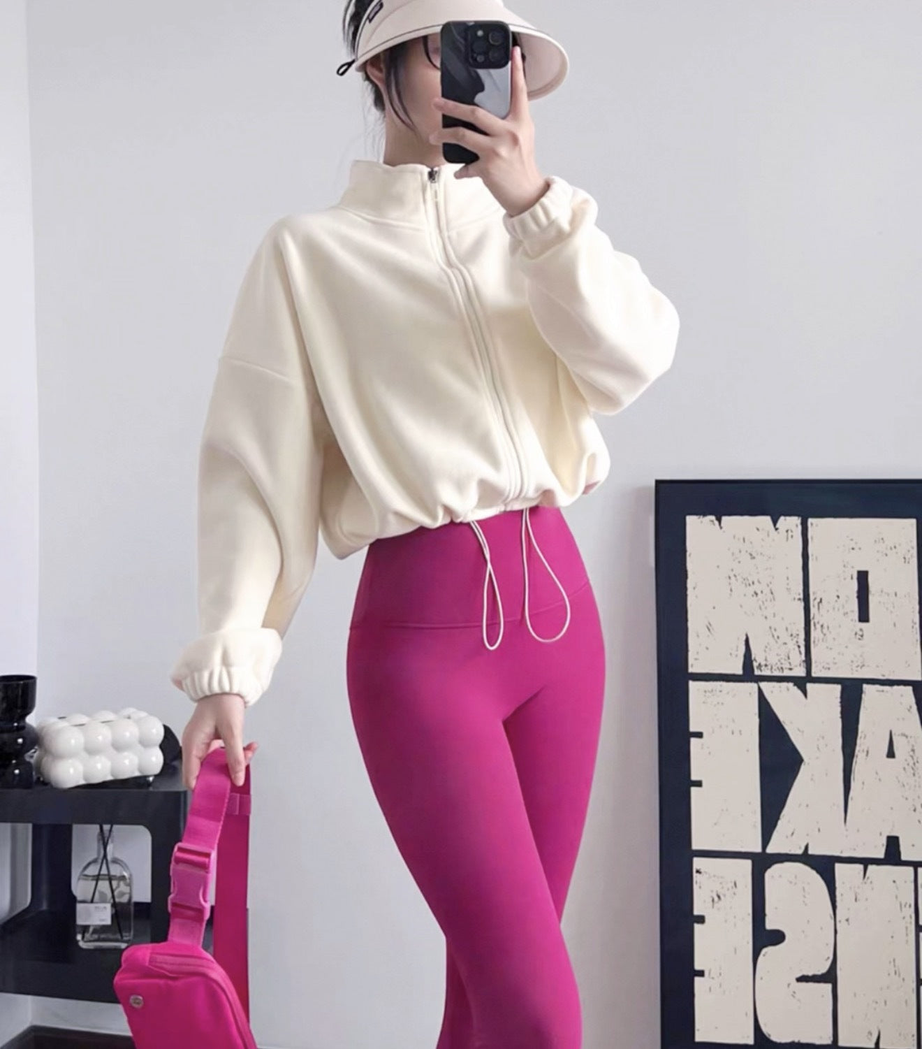 Corduroy Sports Thermal Drawstring Fleece Loose Windproof Padded Hoodie