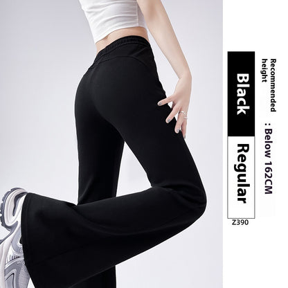 Fleece-lined Slightly Flared Sports Pants Female Spring And Autumn High Waist Slimming