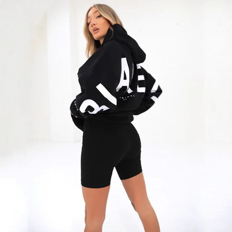 Fashionable UNISEX Printed Thickened Versatile Long-Sleeve Loose-Fit Hoodie