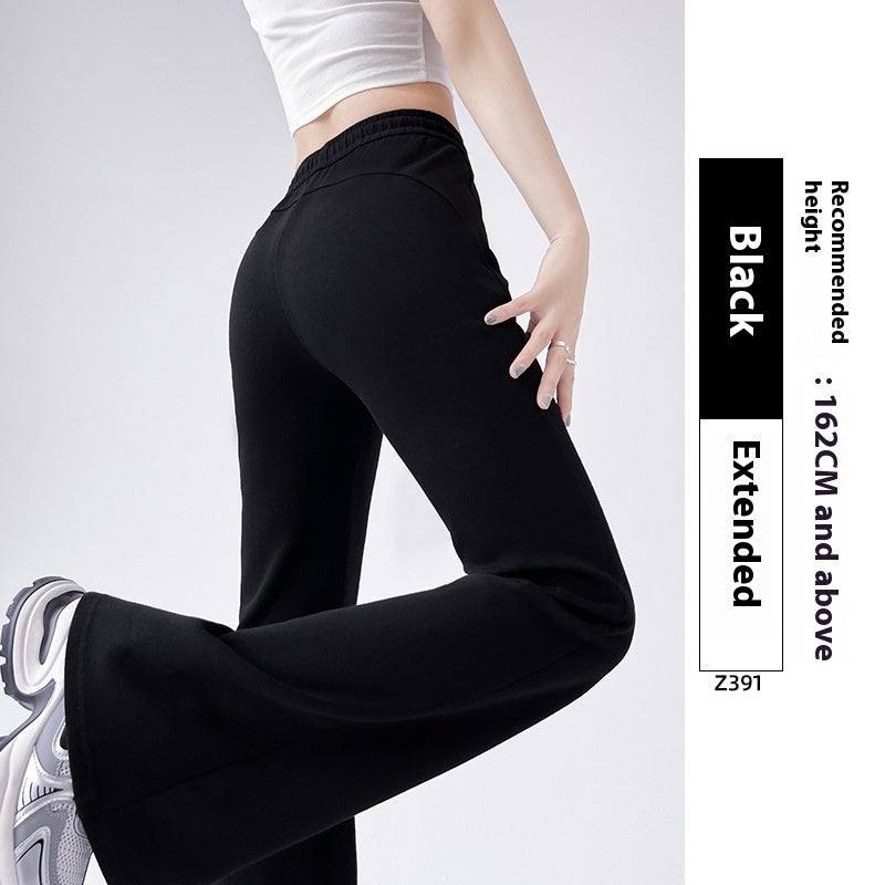 Fleece-lined Slightly Flared Sports Pants Female Spring And Autumn High Waist Slimming