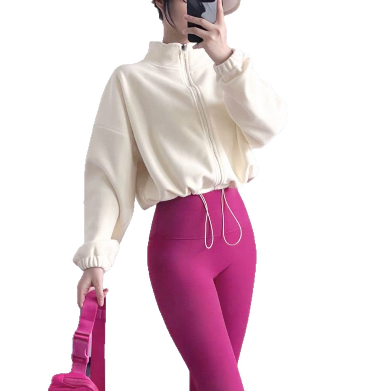 Corduroy Sports Thermal Drawstring Fleece Loose Windproof Padded Hoodie